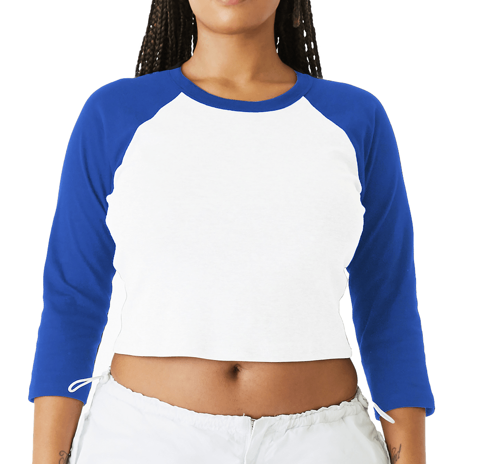 Bella + Canvas Women's Micro Rib 3/4 Raglan Cropped T-shirt-default