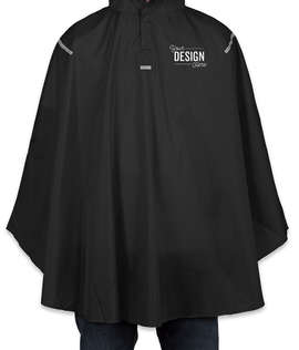 Team 365 Packable Reflective Poncho - Color: Black
