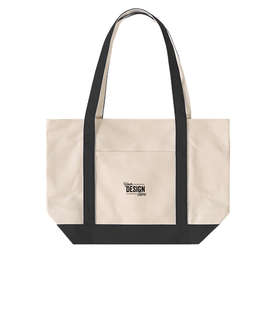 Medium Premium Cotton Canvas Boat Tote - Color: Black