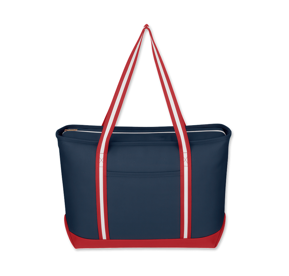 Large Cotton Canvas Admiral Zippered Tote Bag-default