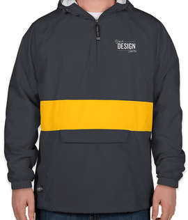 Charles River Classic Striped Hooded Packable Anorak - Color: Navy / Gold