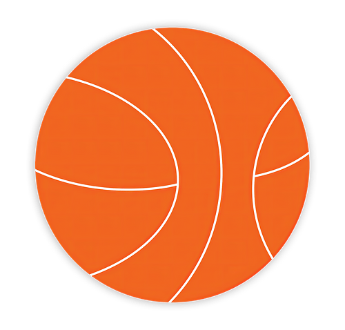 Full Color 5.5" Basketball Refrigerator Magnet in Basketball