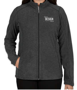 Port Authority Women's Heather Microfleece Full Zip Jacket - Color: Black Charcoal Heather