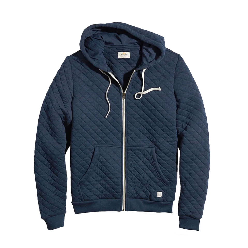 Custom Marine Layer Corbet Quilted Zip Hoodie - Design Full Zip