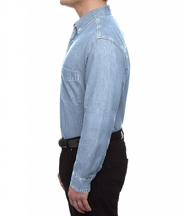 Blue Generation Pocket Long Sleeve Denim Shirt