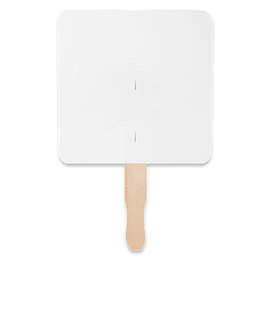 Full Color Square Hand Fan - Color: White