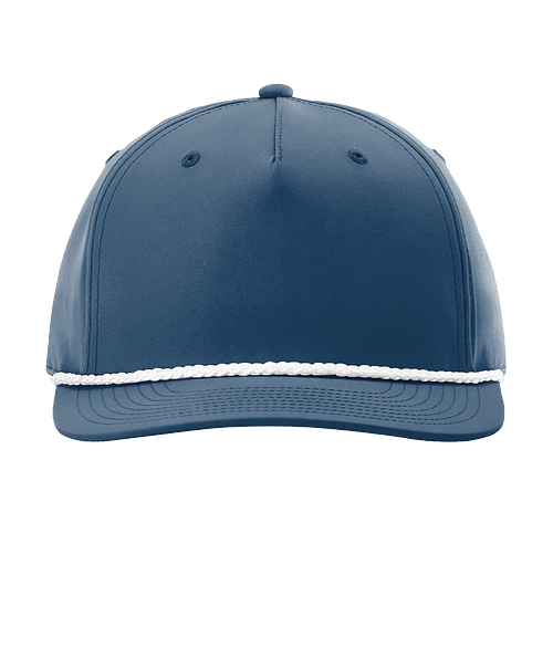 Richardson Five-Panel Classic Rope Baseball Hat - Printed in Light Blue / White