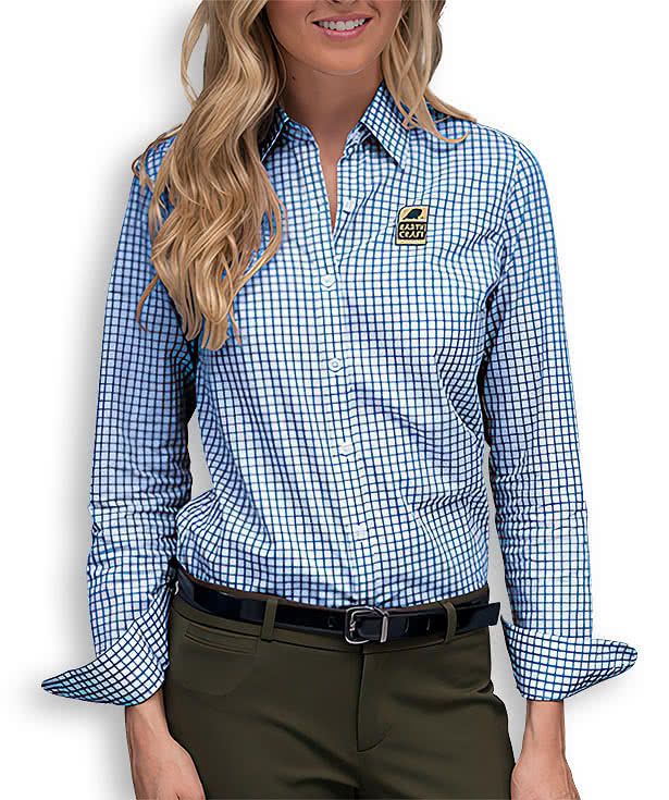 Vansport Women's Easy Care Gingham Dress Shirt