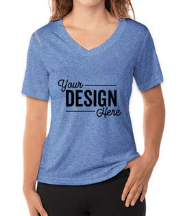 Reebok Women's Heather V-Neck Performance Shirt - Color: Royal Heather