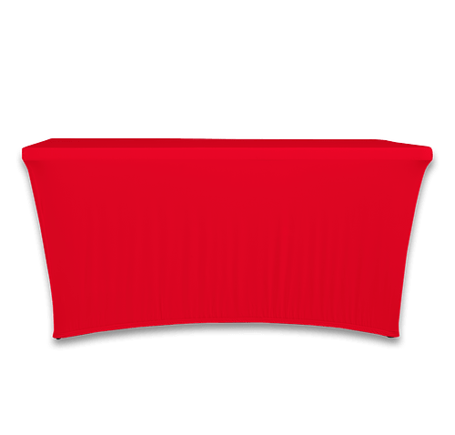 Full Color 6' Ultrafit Classic Stretch Tablecloth in Red
