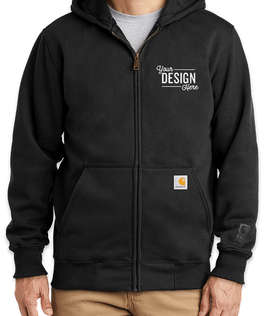 Carhartt Rain Defender Paxton Heavyweight Zip Hoodie - Embroidered - Color: Black