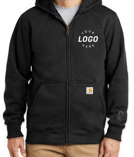Carhartt Rain Defender Paxton Heavyweight Zip Hoodie - Screen Printed - Color: Black