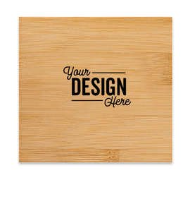 Laser Engraved Bamboo Coaster Set - Color: Natural
