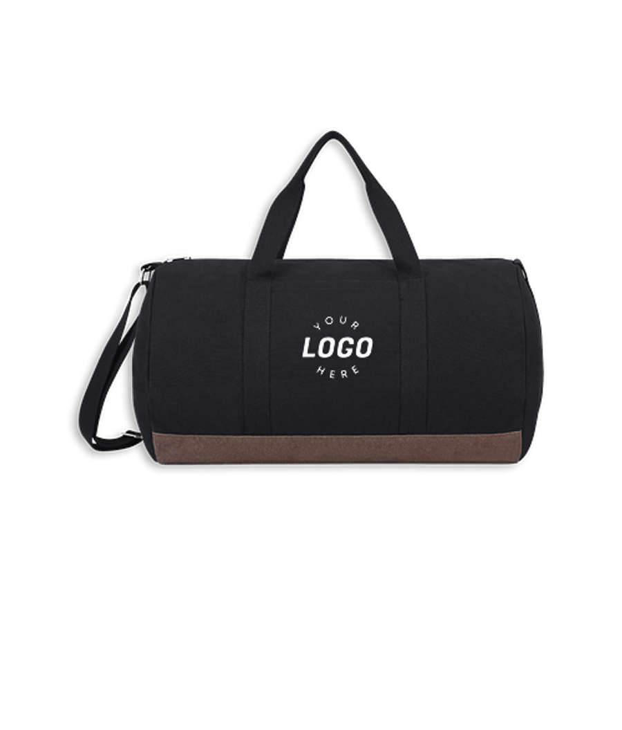 Ivy AWARE Recycled Cotton Barrel Duffel Bag in Black