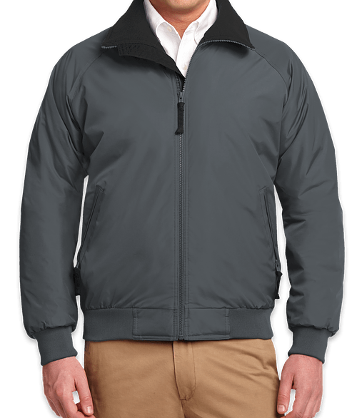 Port Authority Challenger Heavyweight Insulated Jacket in Steel Grey / True Black