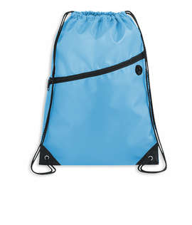 Robin Zipper Drawstring Bag - Color: Light Blue