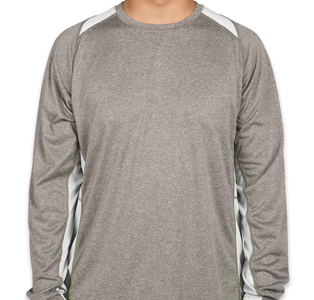Sport-Tek Heather Contender Colorblock Long Sleeve Performance Shirt-default