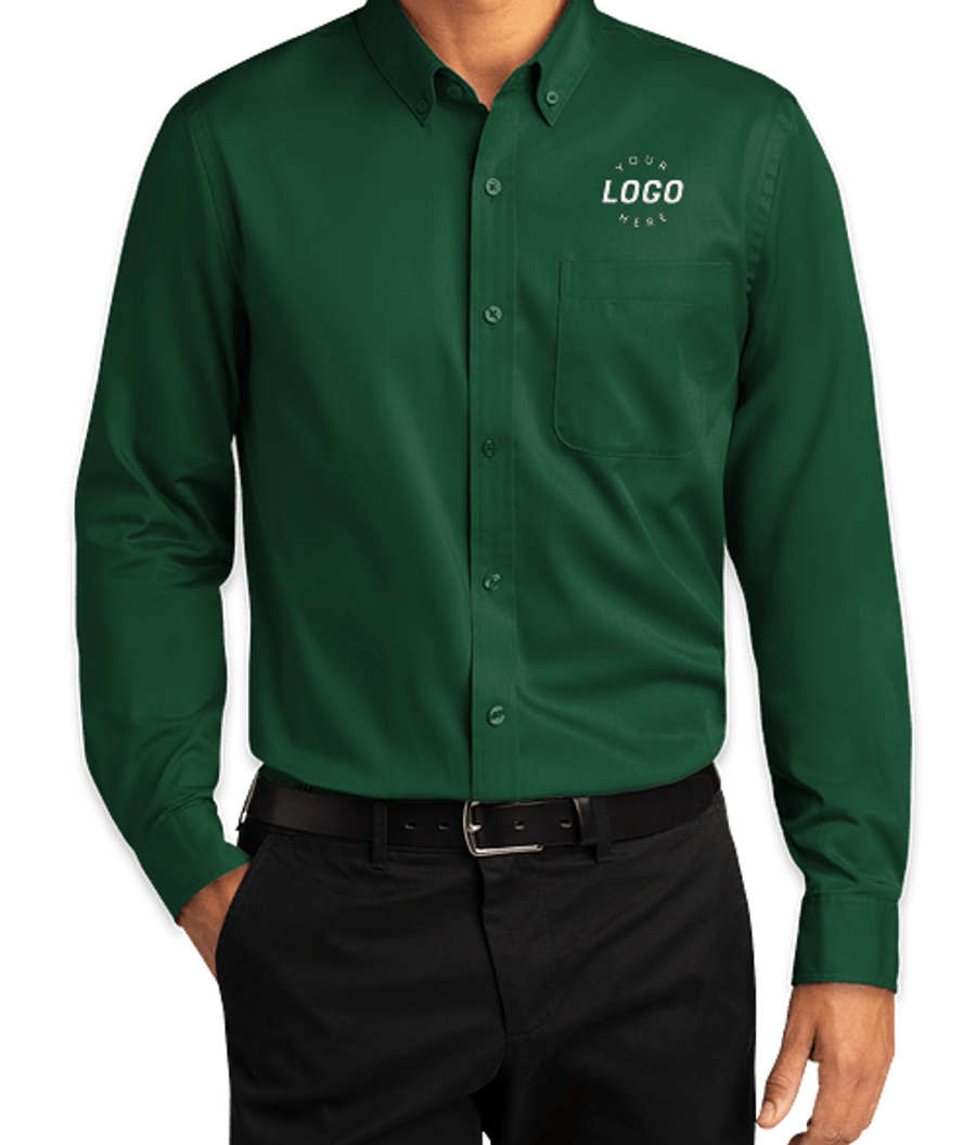 Port Authority SuperPro React Dress Shirt - Embroidered in Dark Green