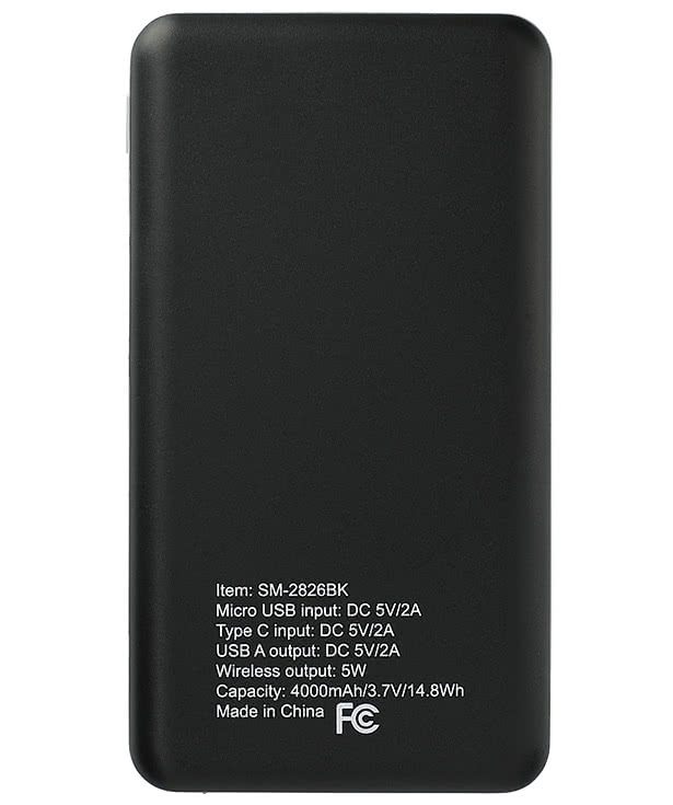 Full Color Axial 4,000 mAh Portable Wireless Power Bank