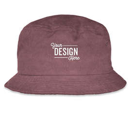 Mega Cap Pigment Dyed Twill Washed Bucket Hat - Color: Burgundy