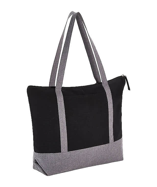 Repose Large Zippered Recycled Cotton Tote Bag