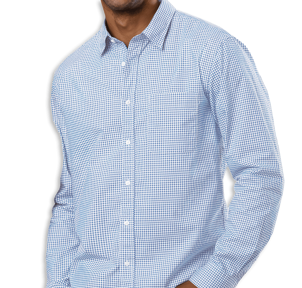 Blue Generation Untucked Gingham Long Sleeve Dress Shirt-default