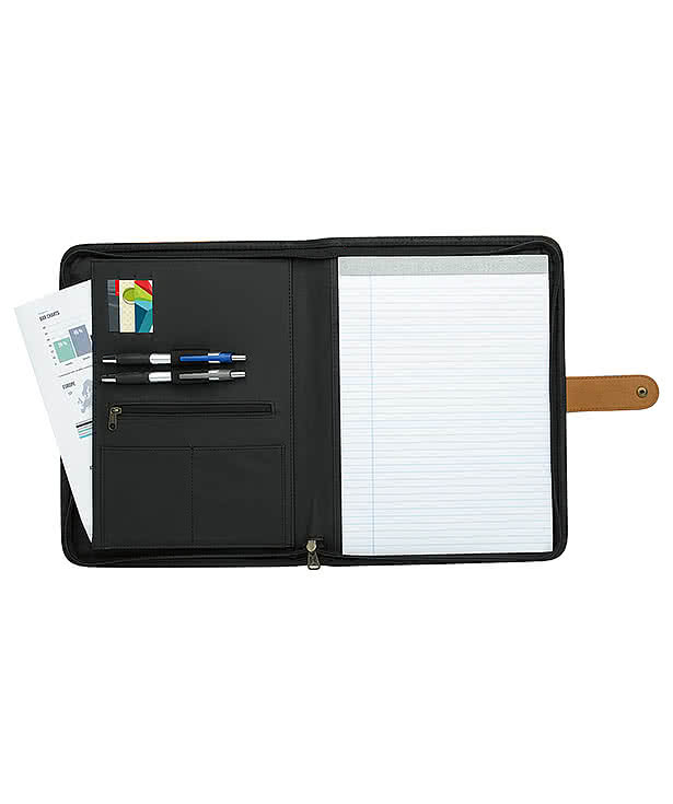 Debossed Kapston Natisino Zippered FSC Padfolio
