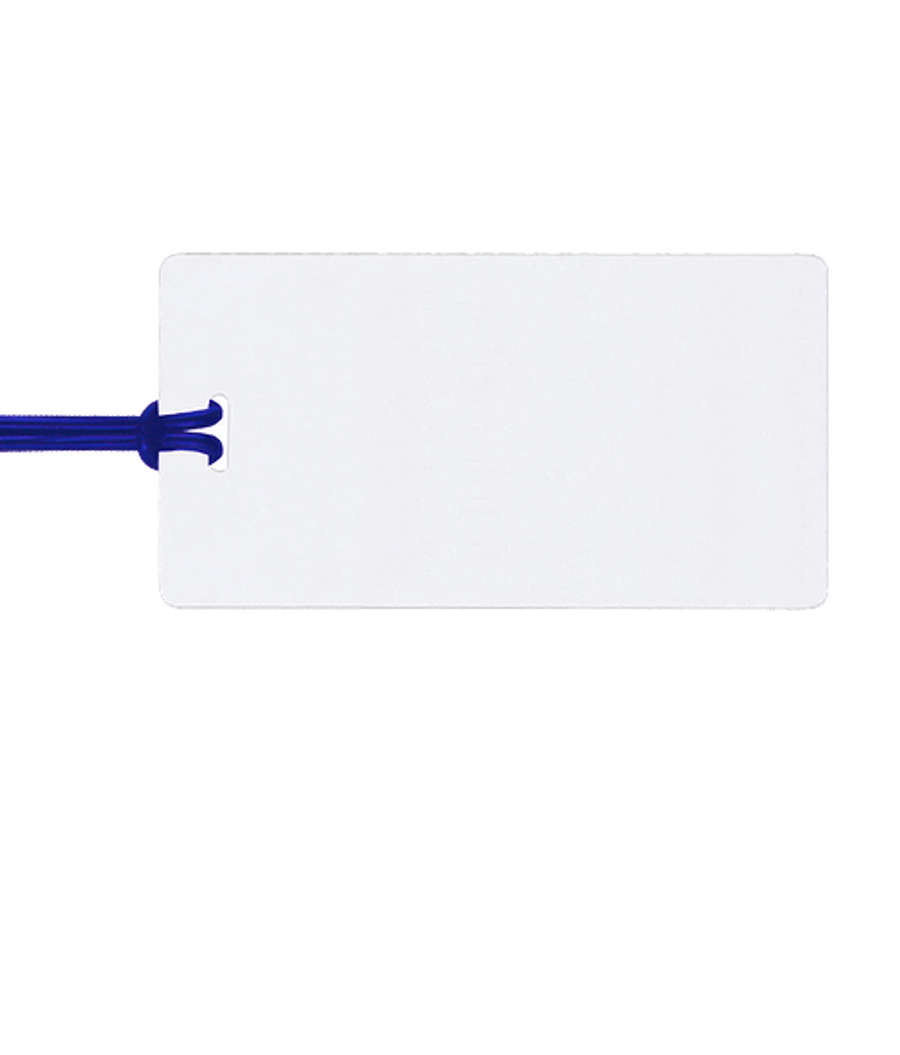 Instalam Self Laminating Tag - 4CP in White w/Blue Loop Strap