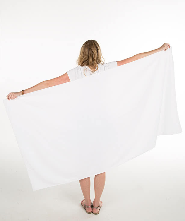 Heavyweight White Printed Beach Towel