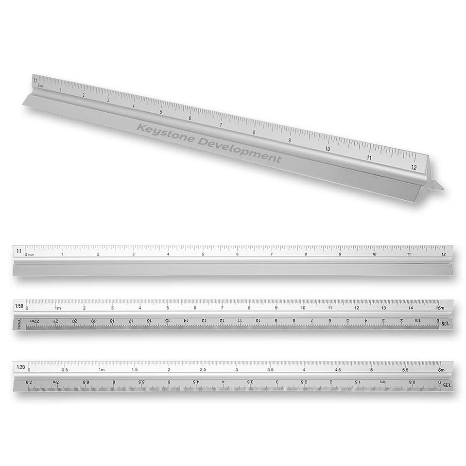 Laser Engraved 12" Triangular Ruler