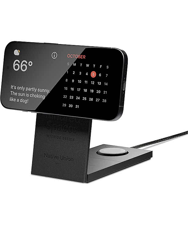 Laser Engraved Native Union Rise 3-in-1 Qi2 Wireless Charger