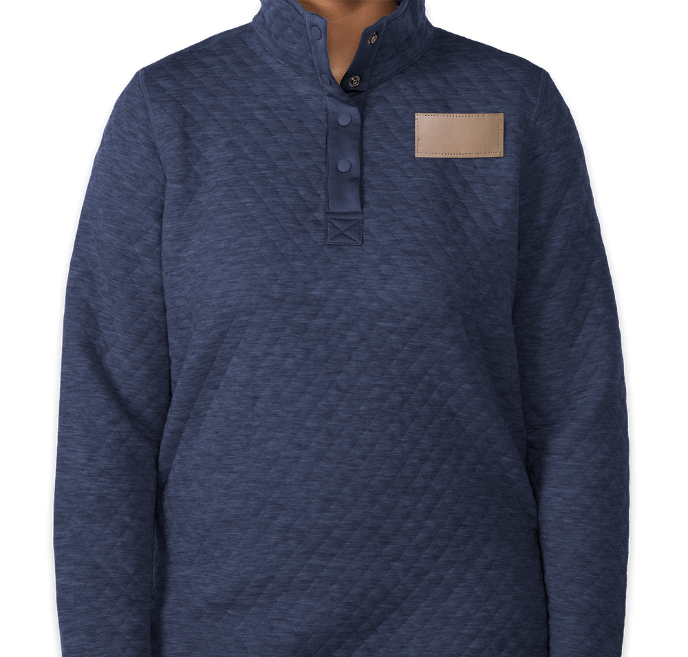 Marine Layer Women's Corbet Quilted Snap Pullover - Faux Leather Patch-default
