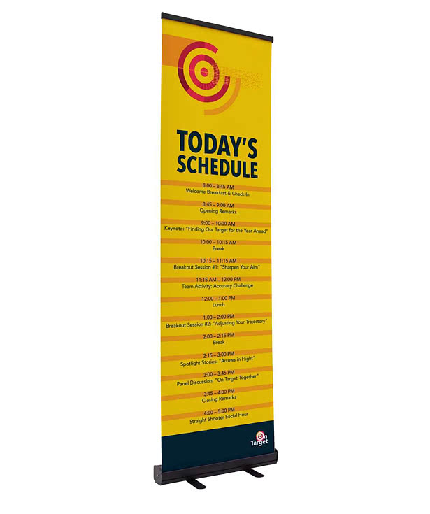 Full Color 25" x 83.5" Retractable Banner Kit
