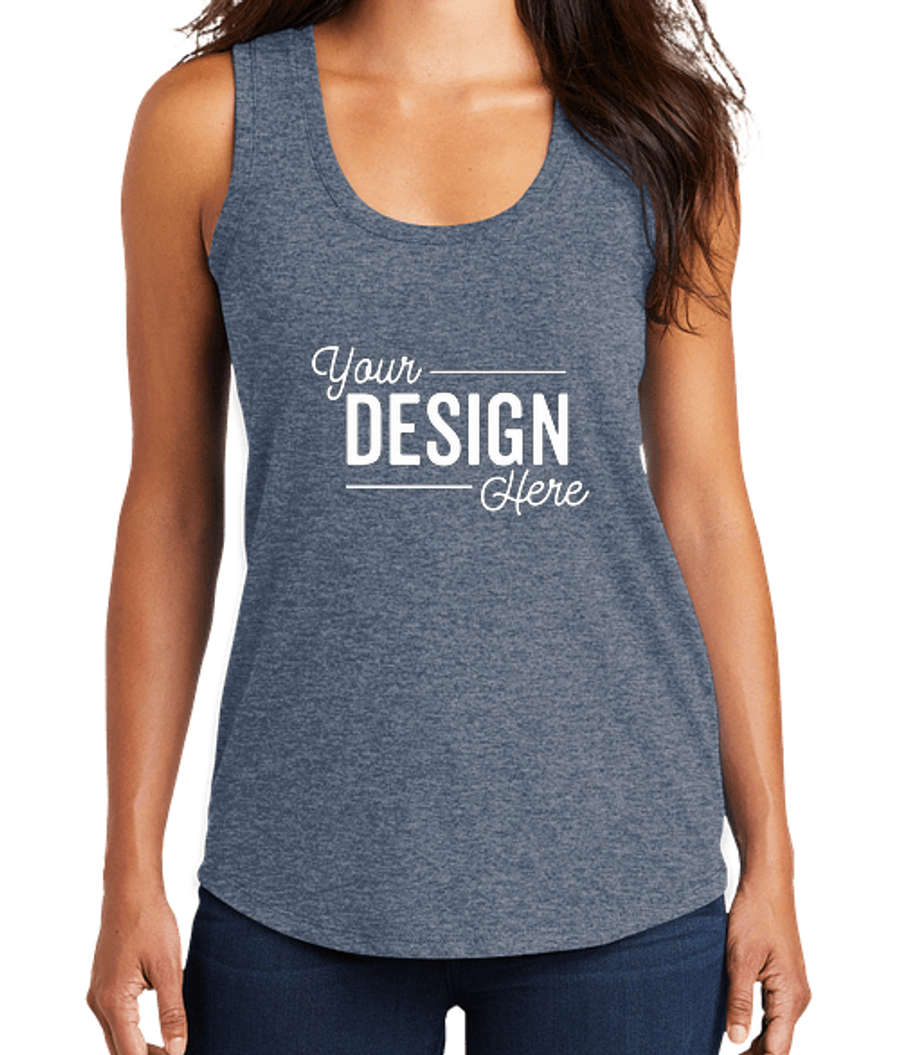 District Women's Tri-Blend Racerback Tank in Navy Frost
