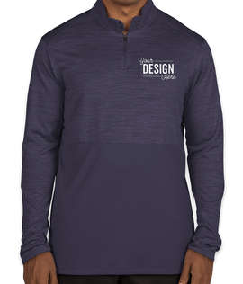 Augusta Tonal Heather Quarter Zip Performance Shirt - Color: Navy