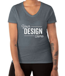 Hanes Women's Perfect-T Tri-Blend V-Neck T-shirt - Color: Slate Triblend