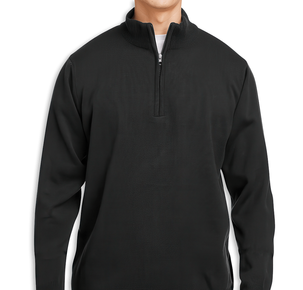 Harriton Pilbloc Jersey Knit Quarter Zip Sweater-default