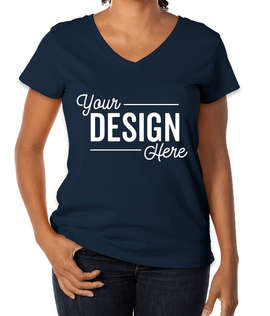 District Women's Re-Tee V-Neck T-shirt - Color: True Navy