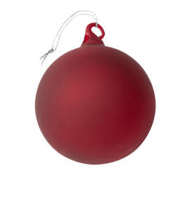 Hand Blown Glass Ornament - Color: Frosted Red