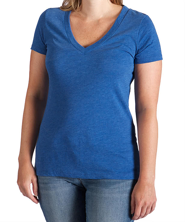 Next Level Women's Slim Fit Tri-Blend Deep V-Neck T-shirt