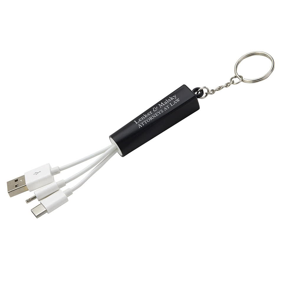 Trey 3-in-1 Charging Cable with Keychain