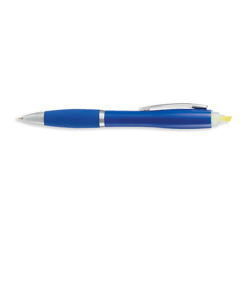 Nash Ballpoint Pen-Highlighter (black ink) in Blue