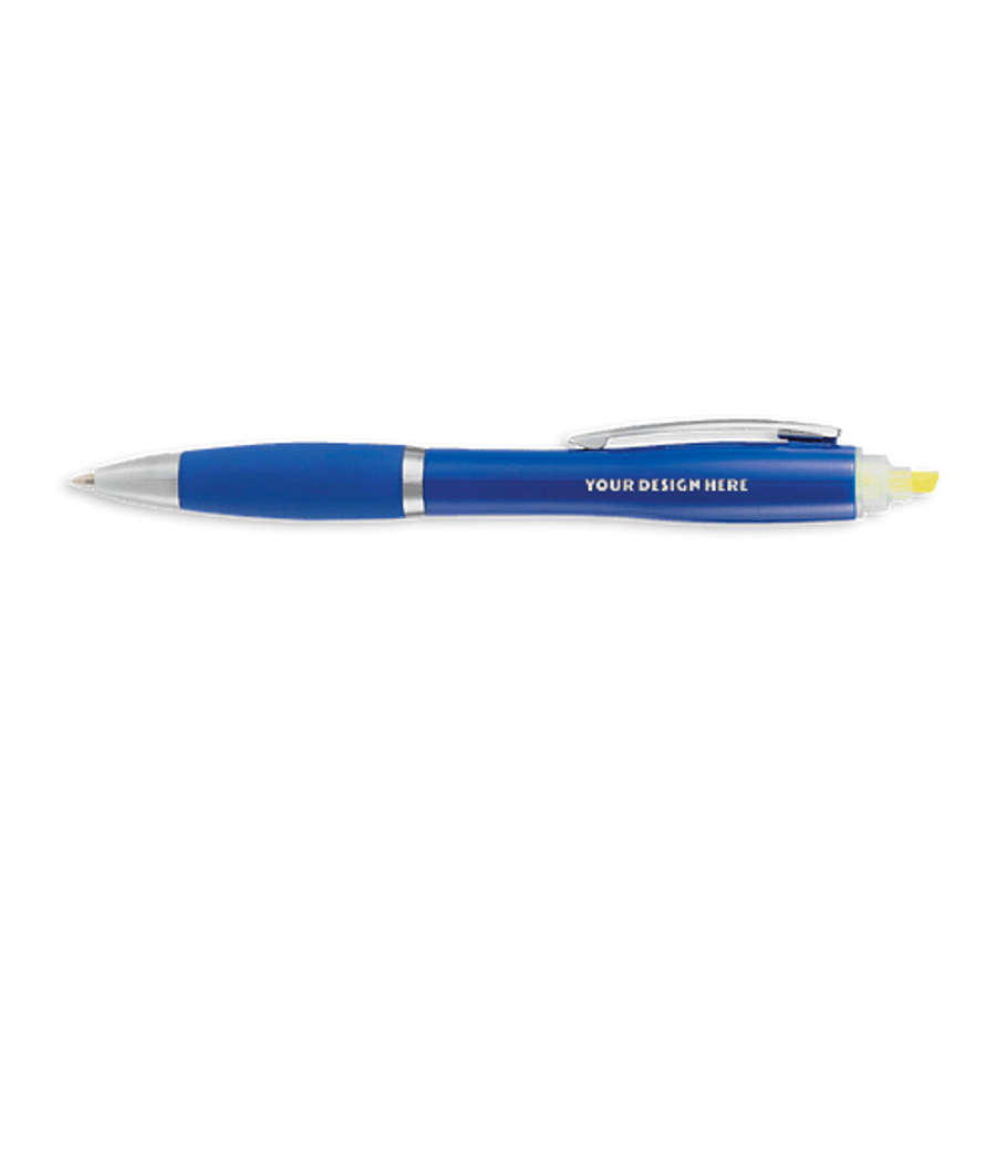 Nash Ballpoint Pen-Highlighter (black ink) in Blue