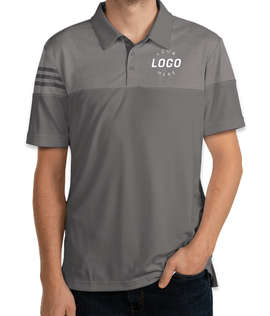 Adidas 3-Stripes Colorblock Performance Polo - Color: Grey Three