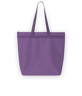 Large Recycled Poly Zippered Tote Bag - Color: Purple