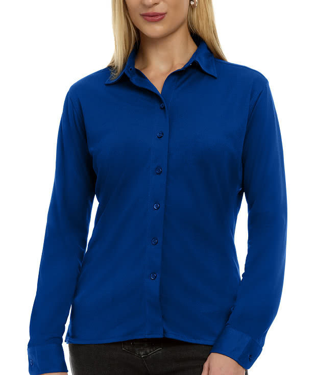Blue Generation Women's BLU-X-DRI Stretch Long Sleeve Woven Shirt