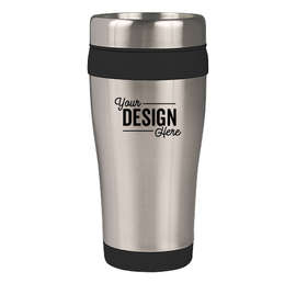 16 oz. Carmel Insulated Steel Travel Mug - Color: Black