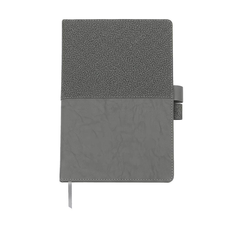 Debossed Quarry Textured Notebook with Interlocking Pen Closure-default