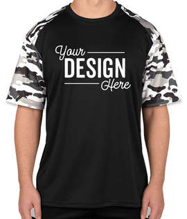 Badger Camo Sleeve Performance Shirt - Color: Black / White Camo