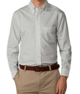 Brooks Brothers Non-Iron Gingham Button Down Dress Shirt - Color: Grey / White (Gry Wht)